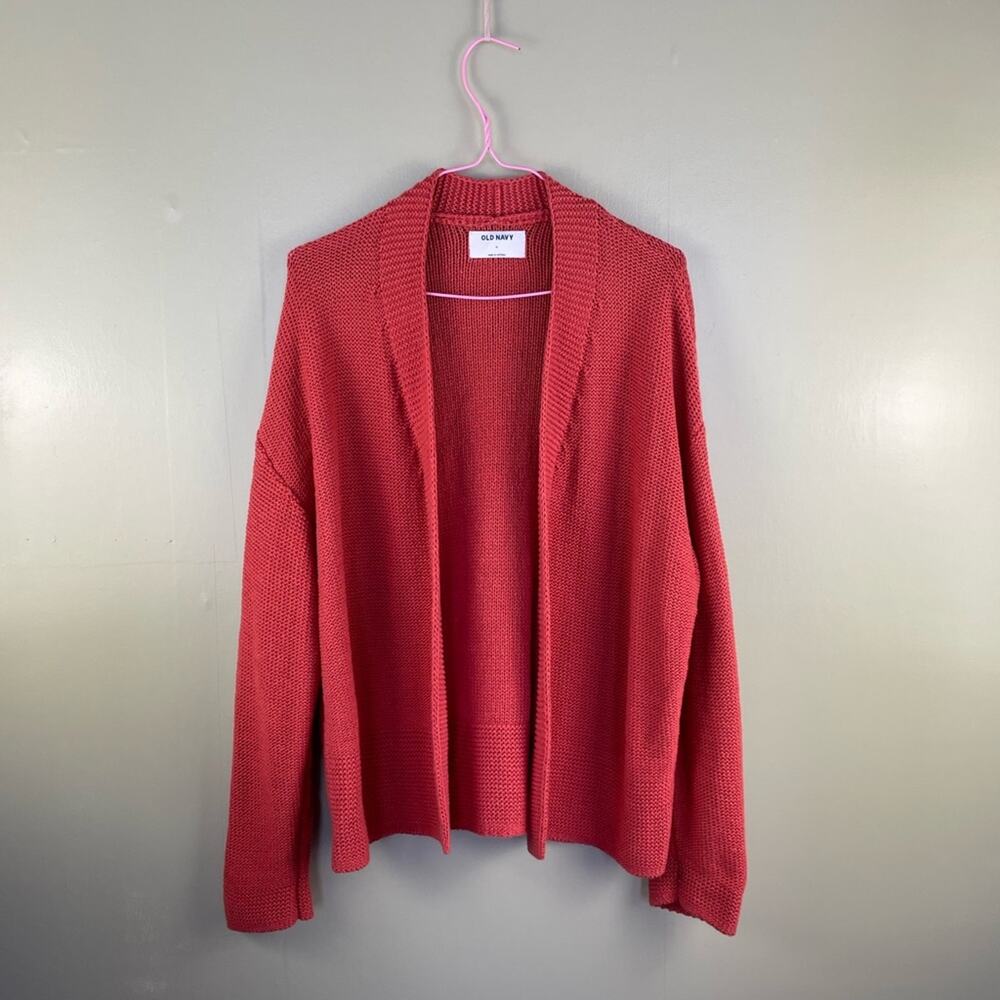 Old Navy burnt orange chunky open front cardigan
